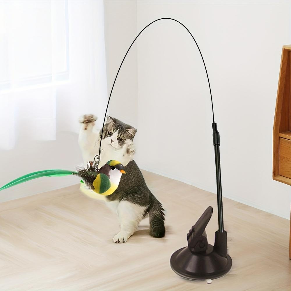 1/pc cat funny cat stick steel wire long pole feather cute cat toy kitten fishing self-pleasure relief pet toy