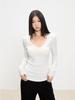 Gentle & Sweet Early Spring V-neck Slim Fit Women's T-shirt