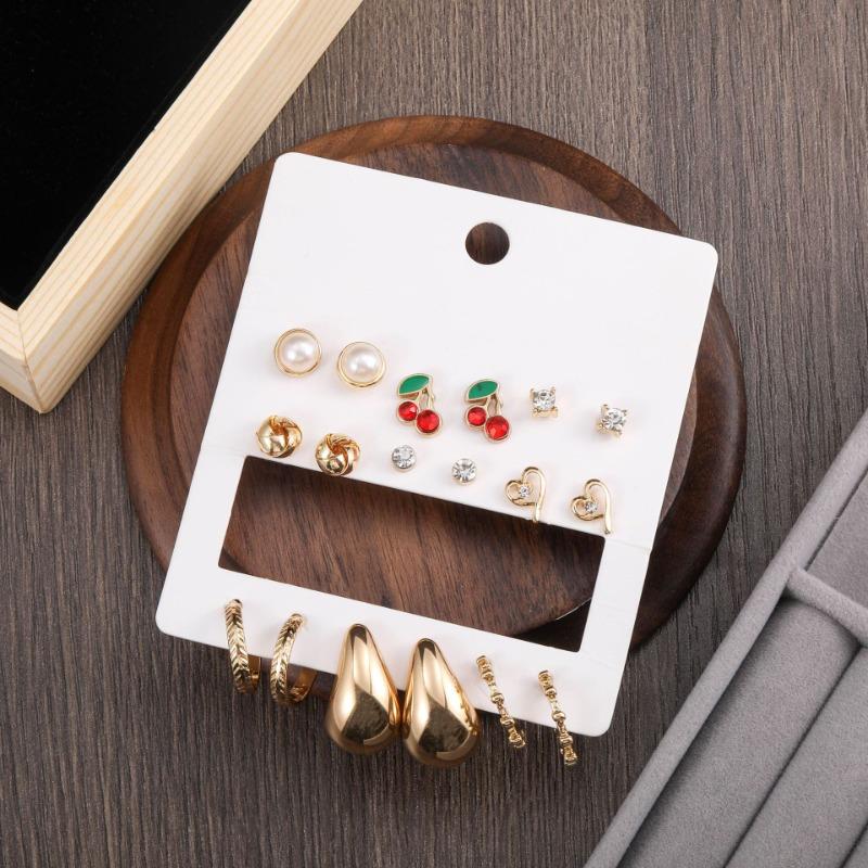 Hot-selling Exaggerated Big Water Drop Earrings Women's Cherry Ring Teardrop Stud Earrings Fashion Earrings