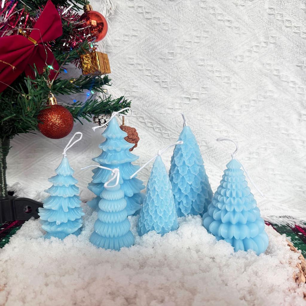 Christmas Macaron Colorful Creative Christmas Tree Shape Candle Christmas Gift Christmas Candle Candle Ornament