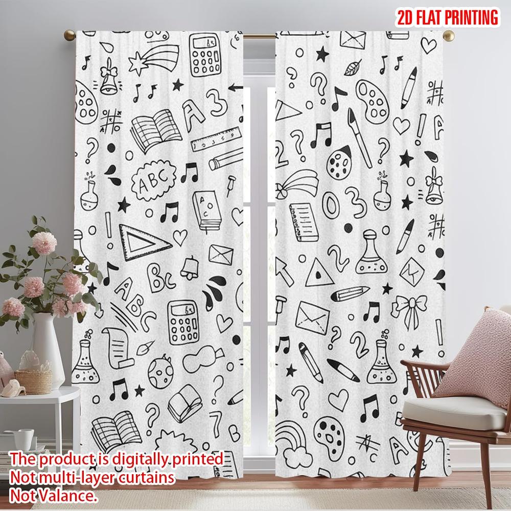 

2pcs,2D plane printing Window Curtain Creative Rainbow Polyester Woven (without rod) Festive Perfect for Living Room, Bedroom & 52.50×116.00 CM 2pcs