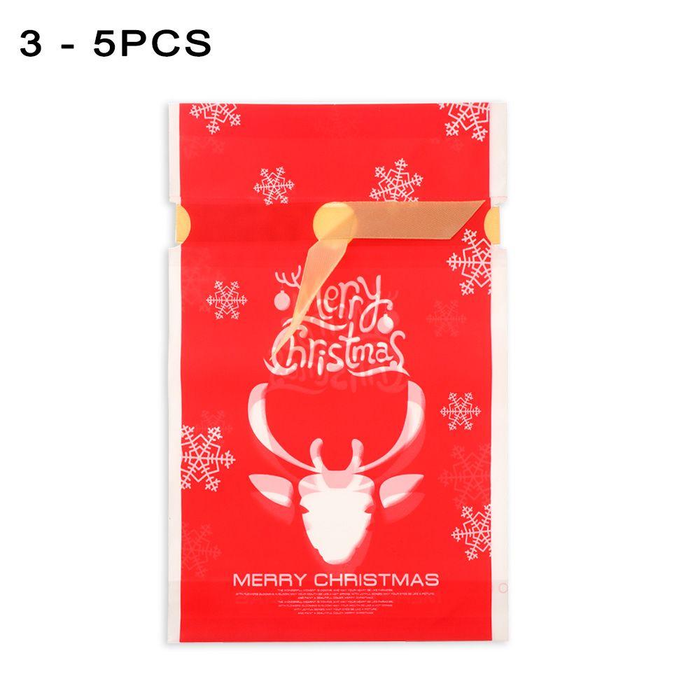 5pcs Wedding Pastry Tool Cookies Elk Santa Claus Christmas Decor Gift Bags Candy Package Drawstring