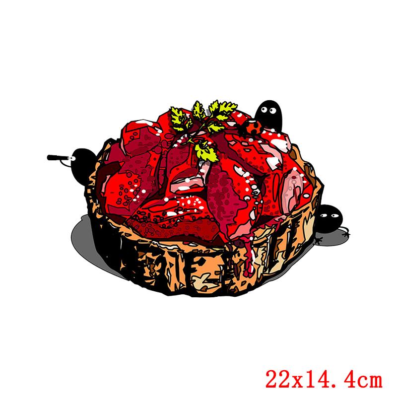 Cartoon Food Patch Iron On Transfer For Clothing Fruit Thermal Transfer For Clothes Vinyl Applique Thermo Sticker On Clothes DIY