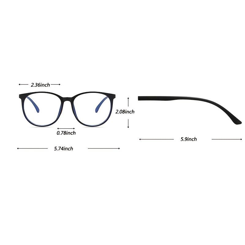 Óculos de Armação Redonda Grande da Moda Lentes Transparentes Design Elegante com Borda Preta Adequado para Mulheres Adequado para Uso Diário
