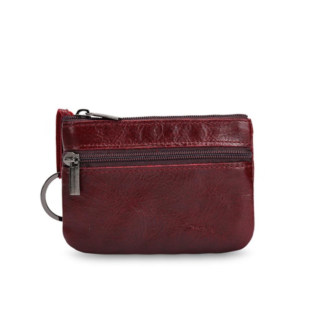 Portable Zipper Small Wallet Leather Key Case Simple Mini Coin Purse  Short Handbag