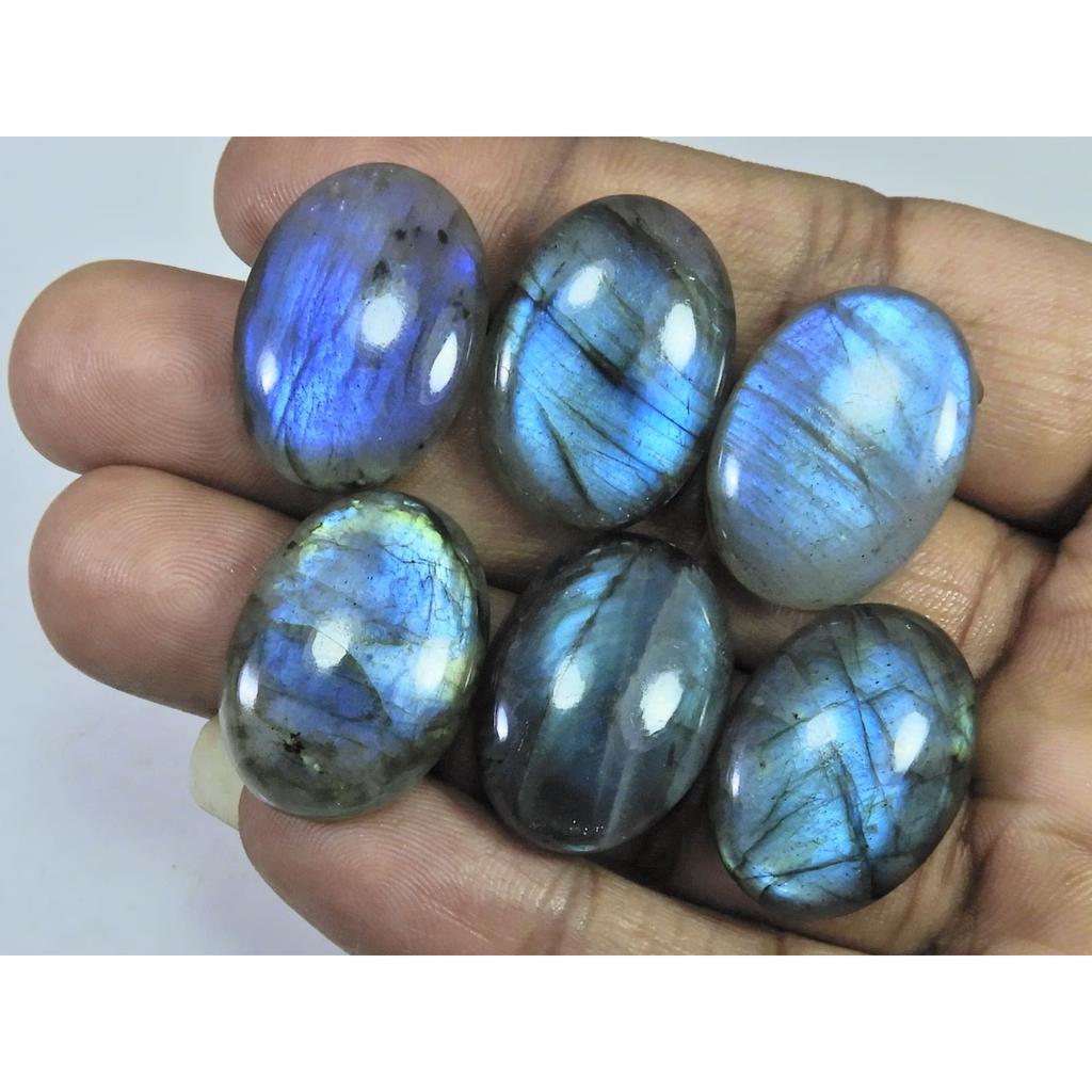 17X24MM Natural Multi Labradorite Oval Cabochon Loose Gemstone 6Pcs Lot C-1808