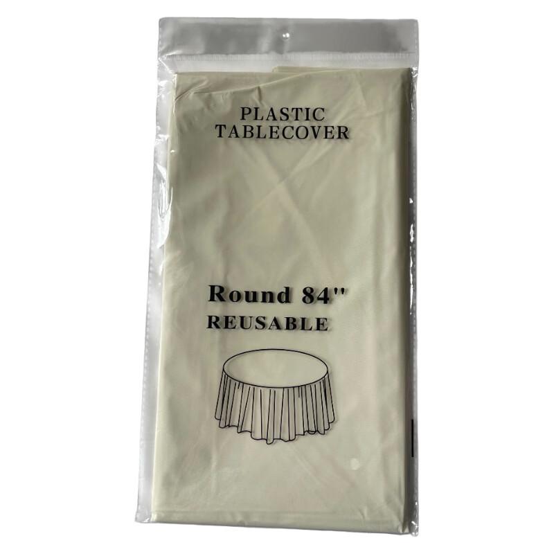

Beige Disposable Round Party Tablecloth