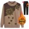 Plus Size Knitted Sweater for Women: Thickened Velvet Autumn and Winter Coat for Middle-Aged & Elderly