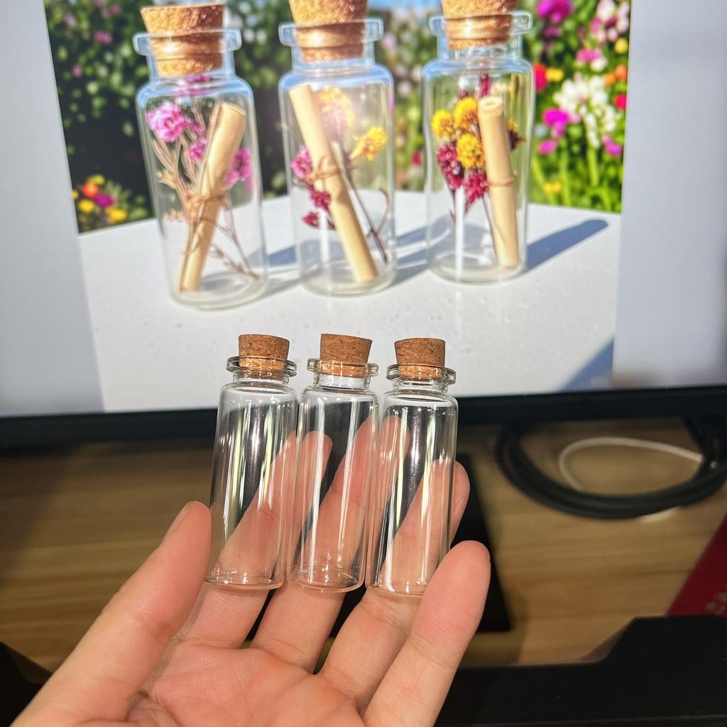 50 Pcs 12ml 15ml 20ml 25ml 30ml Decor Glass Bottles With Cork 22×60mm Diy Crafts Tiny Glass Jars Test tube Mini Vials Wish Gift