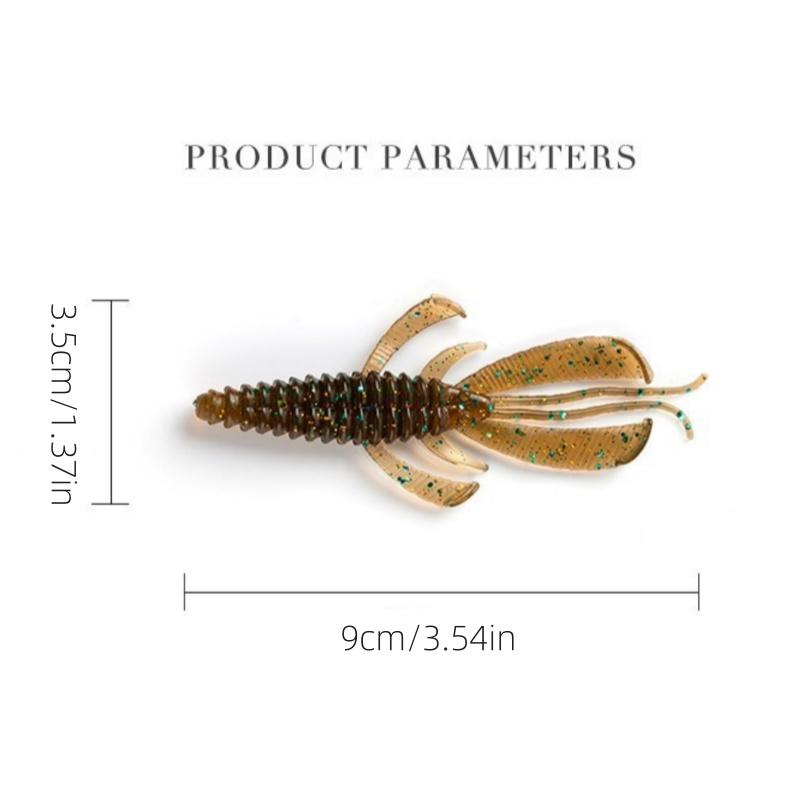 Extra Large Realistic Shrimp-Shaped Soft Worm Fishing Bait with Double Ridge Tail – Suitable for Freestyle Fishing and Big Fishi
