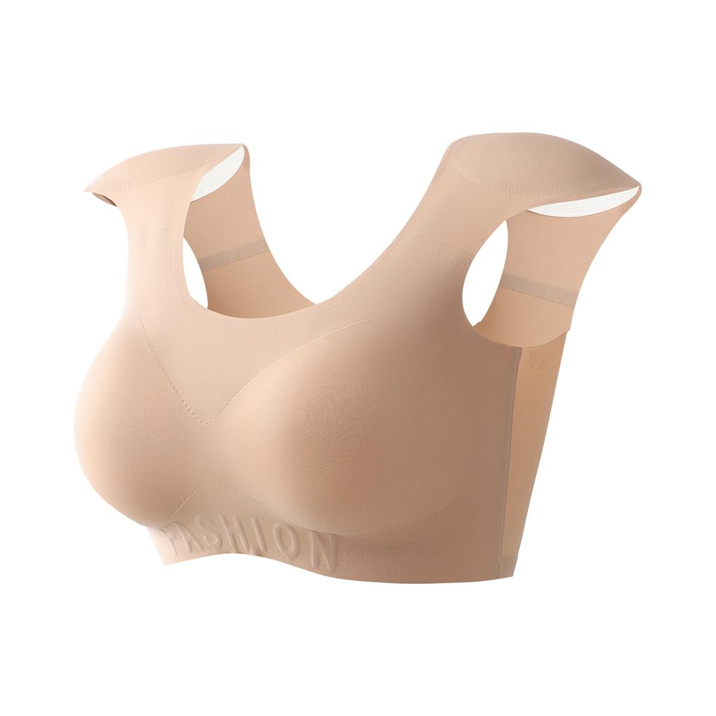 New Simple Shoulder Pad Liquid Foundation Underwear Invisible and Traceless Shoulder Collection Sub-Breast Fixed Cup Vest Bras