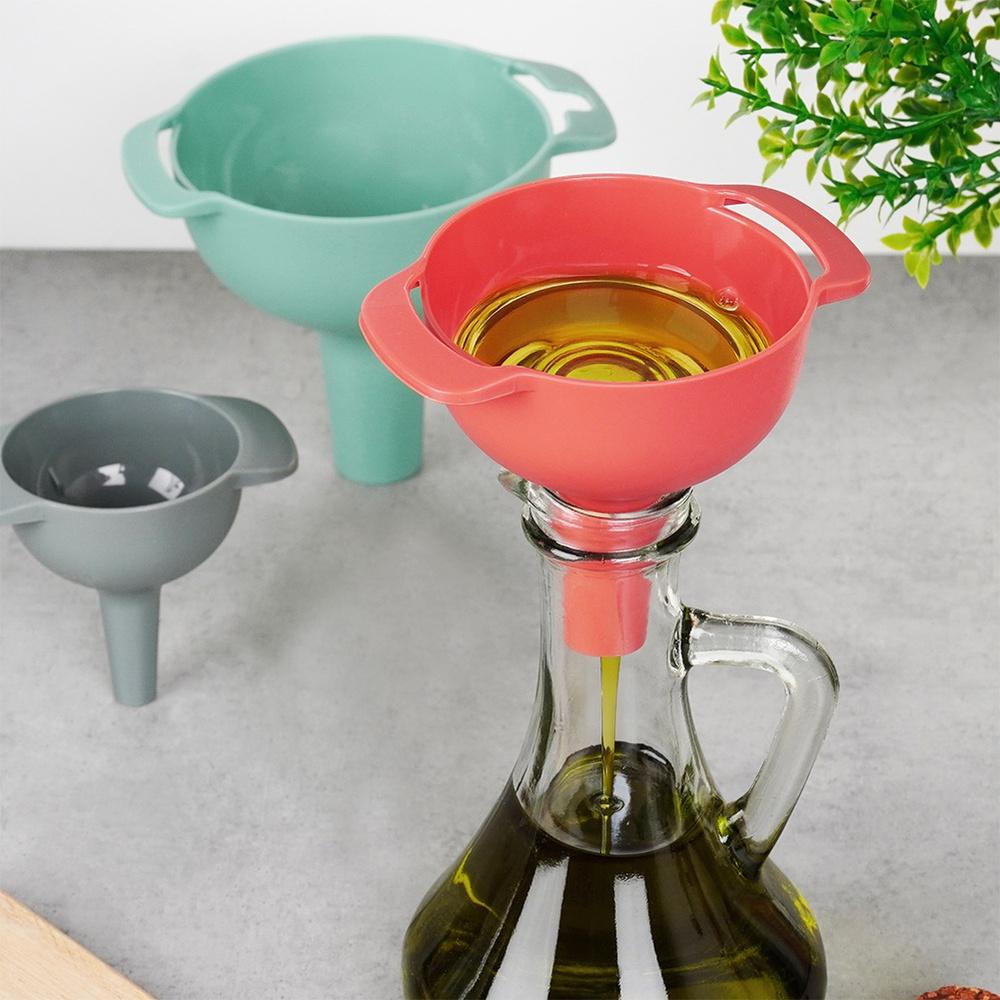 3x Kitchen Funnel for Filling Bottles and Pourers 6/8/10 cm