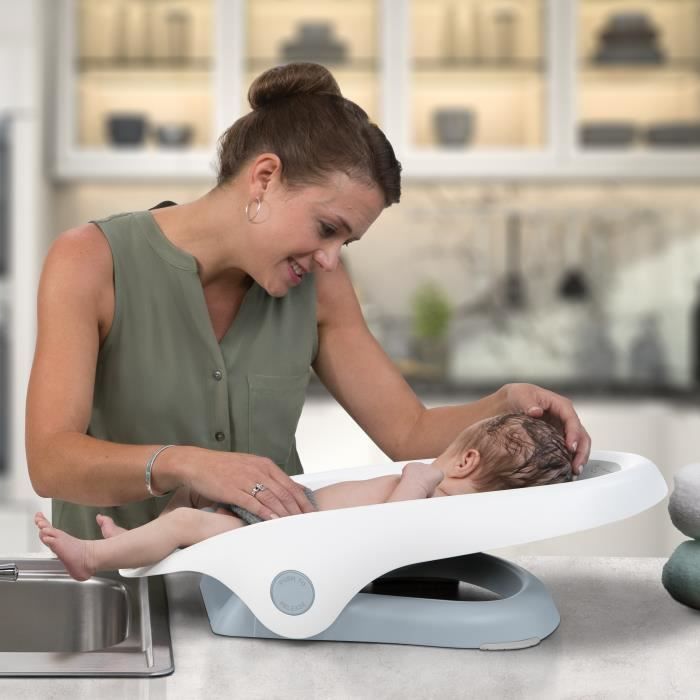 Ingenuity transat de bain clean rinse, à utiliser sur le comptoir, l'évier ou dans la baignoire, 3 positions d'inclinaison, gris