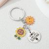 Sun Motto Keychain Pendant Charm Stainless Steel Keychain With Inspirational Sun Design For Daily Use And Gift Giving