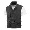 Men's Waterproof Quick-Dry Multi-Pocket Outdoor Photography Vest with Breathable Stand-Up Collar