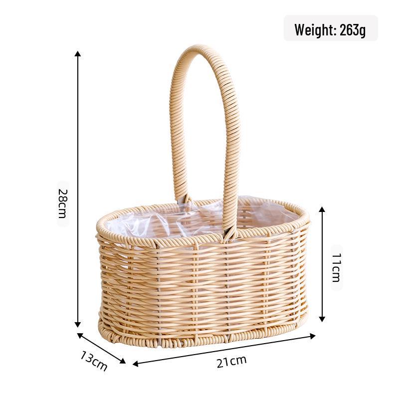 Handwoven Rattan Floral Basket - Ideal for Flowers, Fruit, Snacks, & Gifts