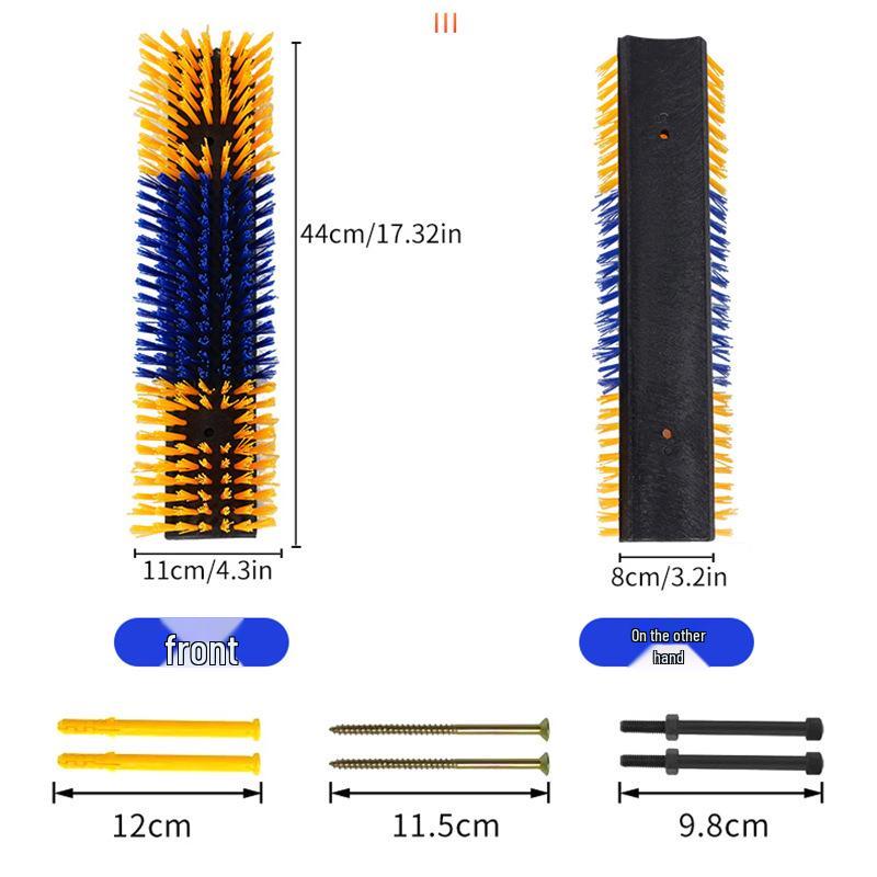 Dual-Sided Livestock Body Brush for Cattle and Horses - Hard Bristle for Scratching and Massaging