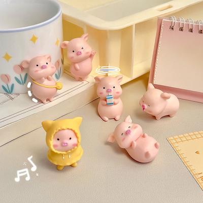 Mini figurky prasátek Kreslená miniaturní prasátka Hračka Roztomilá selátka Dortové ozdoby pro domácí kancelářský stůl Ozdoba na narozeninovou oslavu