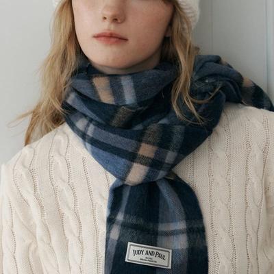 JUDY AND PAUL Classic Wool Blend Check Muffler (2 Colors)