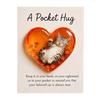 Cat Memorial Pocket Hug with Inspirational Card Emotional Support Heart-Shaped Sleeping Cat Charm Keepsake Figurine Decoration Cat Owners Lovers Gift