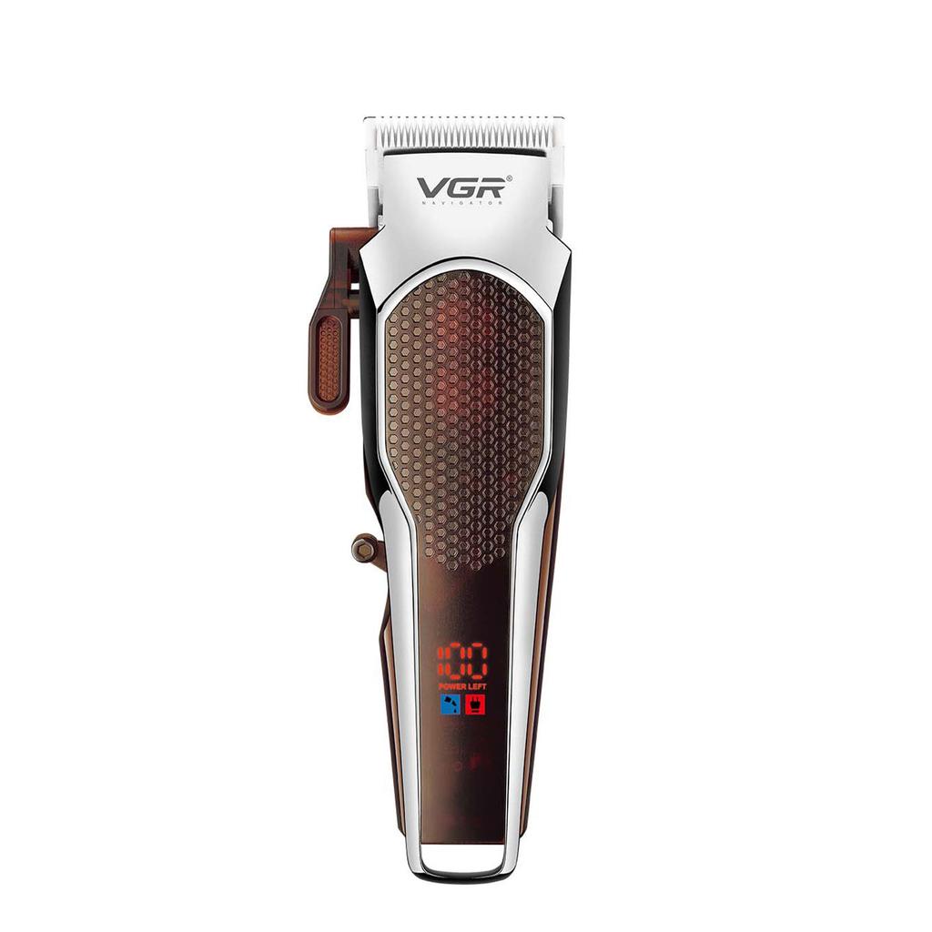 New VGR Cordless Hair Trimmer Professional Rechargeable Electric Barber Hair Clipper with LED Display Shaver Men's Hair Clipper Shape Carving V-189