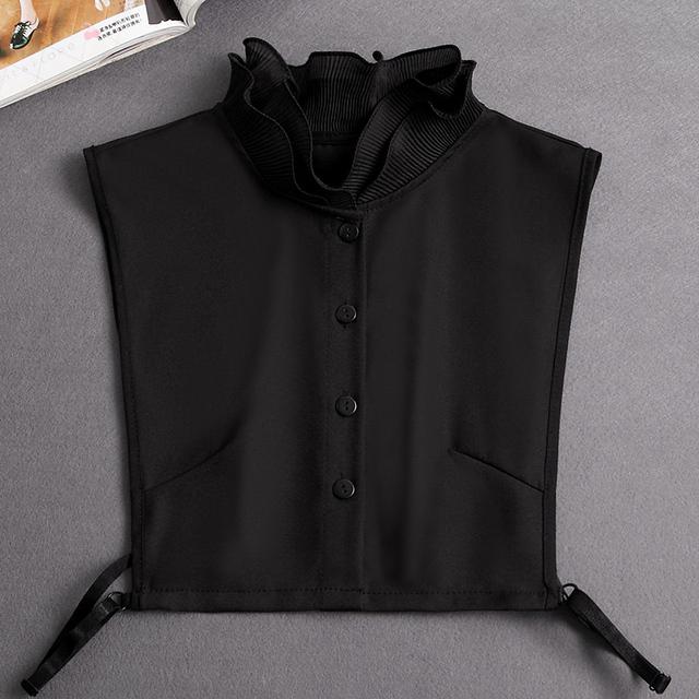 Fashion  Front Tie White Fake Collar for Women Stand Detachable Collar Fake Girls Vintage Lace Ladies False Blouse Collar