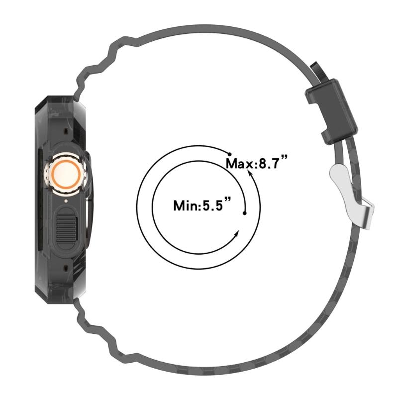 Soft Silicone Watchband Adjustable Watch Band Strap Repalcement for iOS Watch Ultra 49mm Smartwatch Comfortable