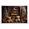 Mocsicka Christmas Photo Background Room Xmas Tree Bookshelf Gifts Bear Decoration Baby Kids Birthday Party Photography Backdrop
