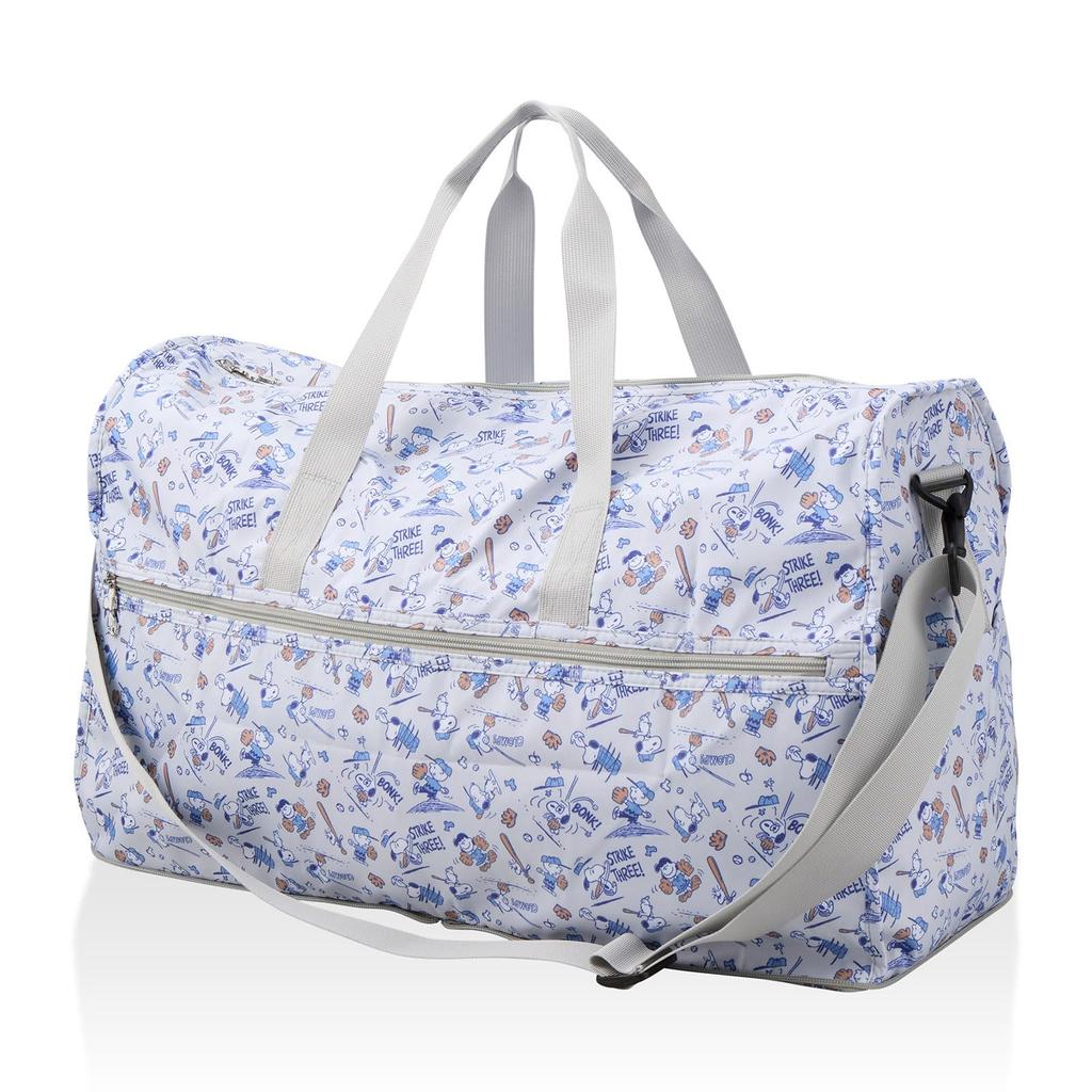 [Sifre] Folding Boston Bag, Large, Peanuts & Snoopy, PN170, Gray Baseball