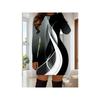 Langarm Elegant Mode Damen Minikleider Ganzjahres 3D Gedruckt Straße Damenkleid