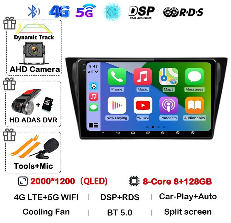 Android 14 Wireless Carplay Auto For VW Volkswagen Bora 2016 2017 2018 Car Radio Autoradio Stereo Multimedia Video Player Audio