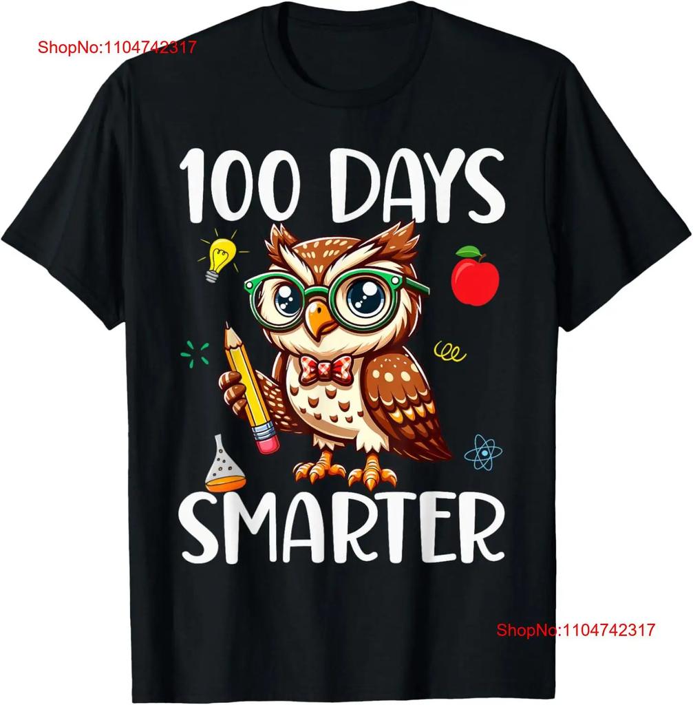 100th Day Of School Teacher Owl Pencil 100 Days Smarter T Shirt Vintage Washed Streetwear Casual Unisex Comfortable Versatile
