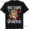 100th Day Of School Teacher Owl Pencil 100 Days Smarter T Shirt  Vintage Washed Streetwear Casual Unisex Comfortable Versatile