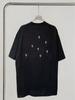 Women's High Version Rhinestone Applique Loose Fit Cotton Cropped T-shirt