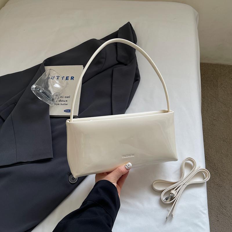 Shopper Purse Shiny Patent Leather Handbag Luxury Brands Women Shoulder Bags Wine Red Ladies Armpit Purses Ladies Totes Clutch