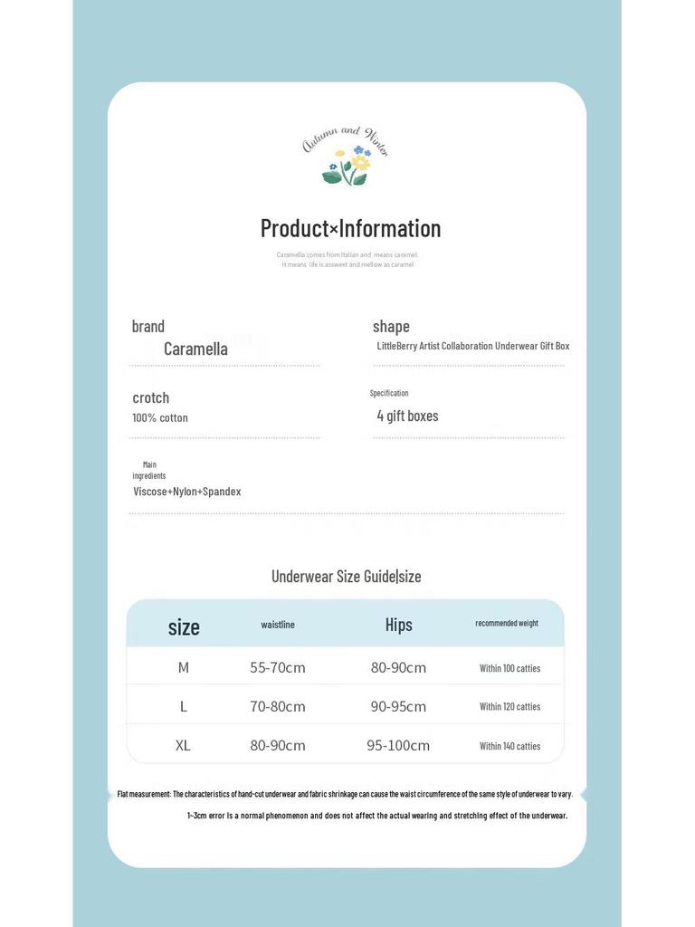 Caramella Little Berry Series Women's Briefs Gift Box