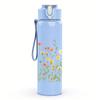 1PC Wild Daisy Floral Field 750ml Color Plastic Sports Water Bottle Leakproof Flip Straw Lid For Sports Office Home Use