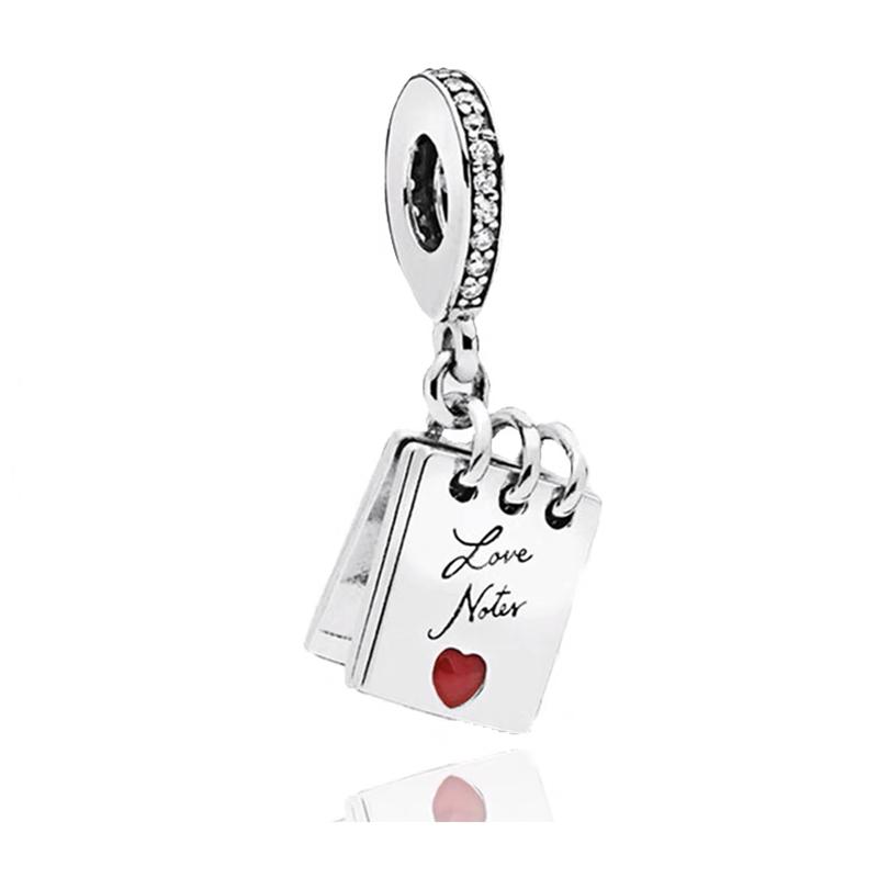 New Reading Notebook Passport Charm Bead for Silver Bracelet Bangle DIY Jewelry Women Accessories