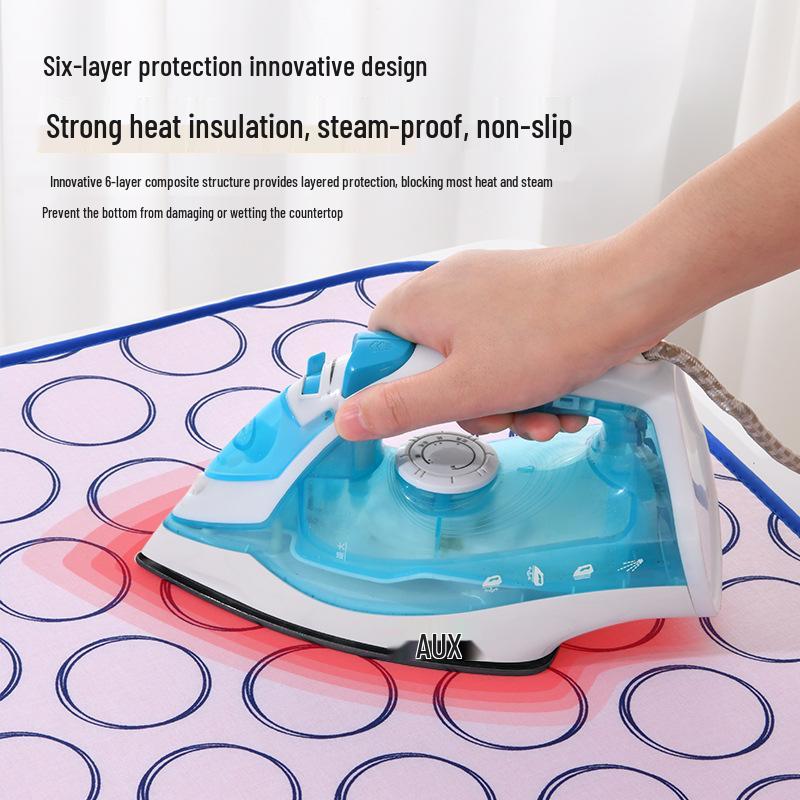 Hanging Heat-Resistant Pink Ironing Pad, Six-Layer Thick, Waterproof & Non-Slip