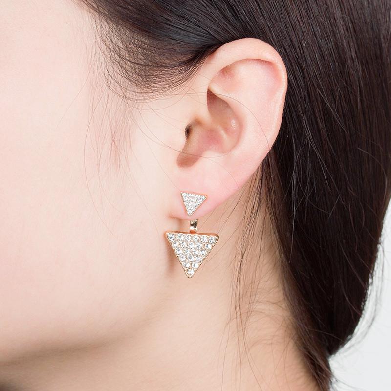 Simple Modern Women Ladies Triangle Ear Stud Earrings Party Jewelry