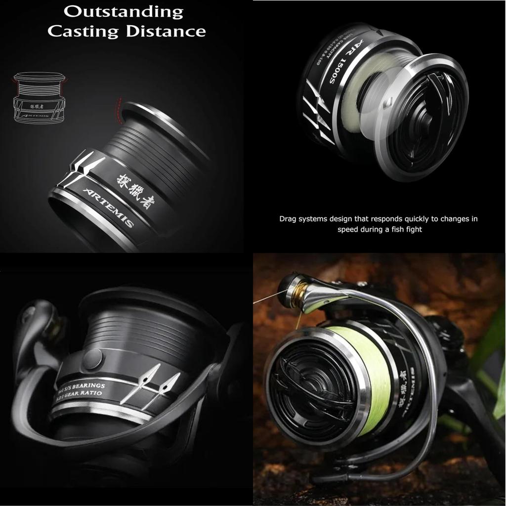 TSURINOYA Spinnrolle Hohes Übersetzungsverhältnis Flache Rillenspule 2500SH 3000SH Niedriges Endmodell Artemis 6.21 AR- (3000SH)