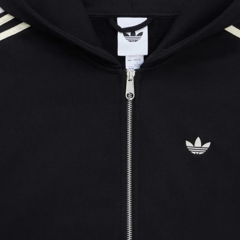 adidas Sudadera con capucha y cremallera de manga larga con logo bordado a rayas Originals para hombre sweatshirt KC9315