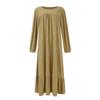 Women's Casual Fashion Long Sleeve Dress Retro Color Vintage Long Dresses with Pocket Fall And Spring