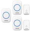 Wireless Doorbell Set: 2 Transmitters, 3 Receivers, Waterproof, Battery-Powered, No Plug-in Required