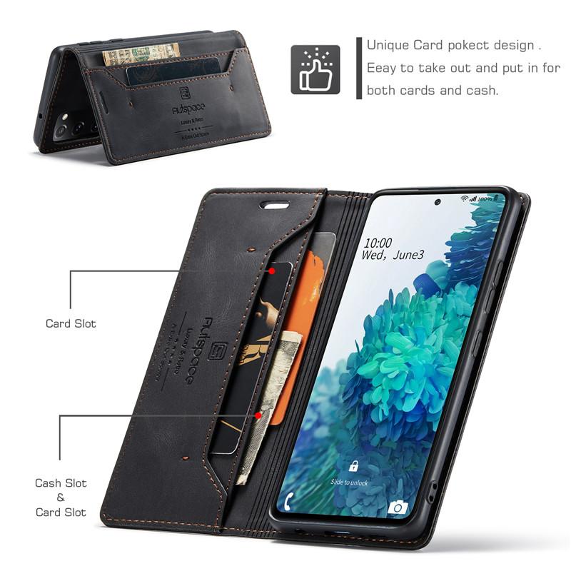 Magnetic Leather Phone Case For Samsung Galaxy S26 S25 Edge S24 Plus S23 S22 S21 Ultra S20 FE Note 20 Flip Wallet Card Cover Bag