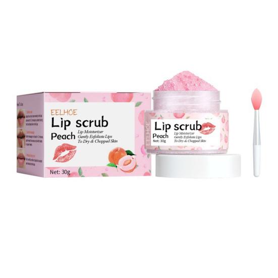 

Lipstick Nourishing Lip Scrub 30g Exfoliating Lip Mask for Night Repair Strawberry Orange Honey Peach Flavors Natural Lip Care for Dry Peeling Lips Peach