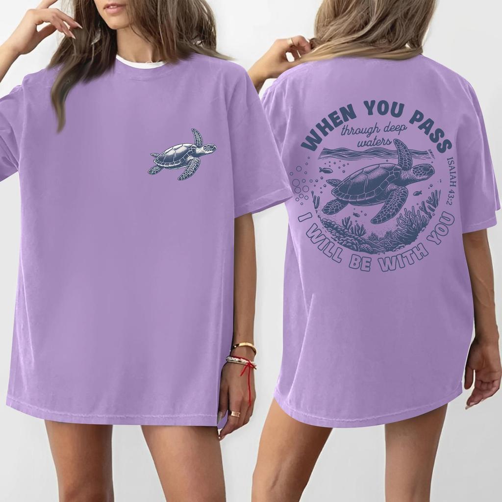 Women's Round Neck Printed Short-sleeved T-shirt Top