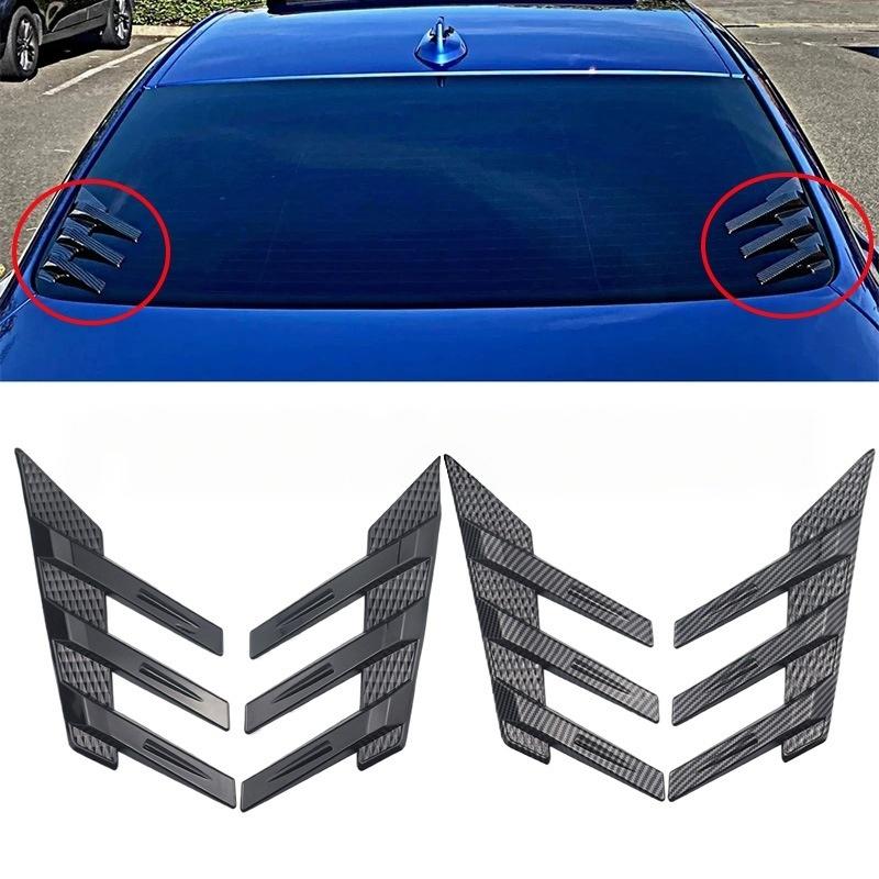 2Pcs Universal Car Rear Windshield Side Spoiler Rear Wing Trim Side Vents Decor Stickers Window Louvers Exterior Decorative Part