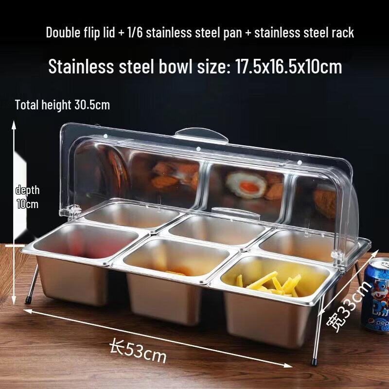Stainless Steel Food Display Tray with Lid and Stand