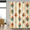 1PC Bohemian Tribal Leaf Shower Curtain, Vintage Botanical Design,  Machine Washable for Modern & Traditional Bathrooms